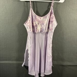 vtg y2k women babydoll slip dress Large fairy lace dainty romantic whimsical